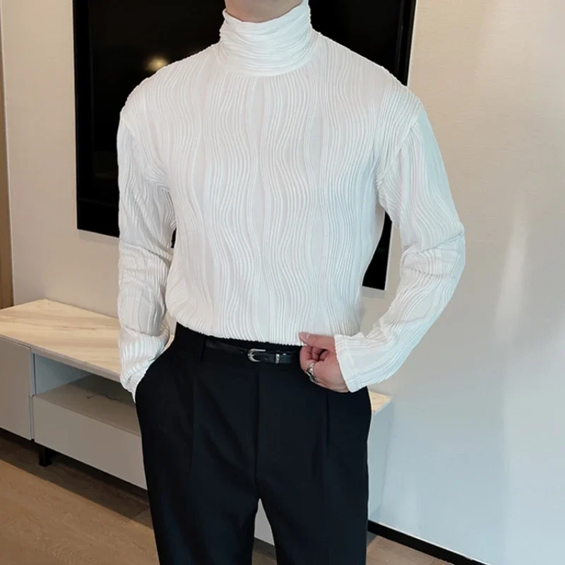 Autumn Fashion Turtleneck Base Shirt Men's Casual Loose Korean Striped Long Sleeved T-shirt Versatile Casual Harajuku Tee Tops
Autumn Fashion Turtleneck Base Shirt Men's Casual Loose Korean Striped Long Sleeved T-shirt Versatile Casual Harajuku Tee Tops