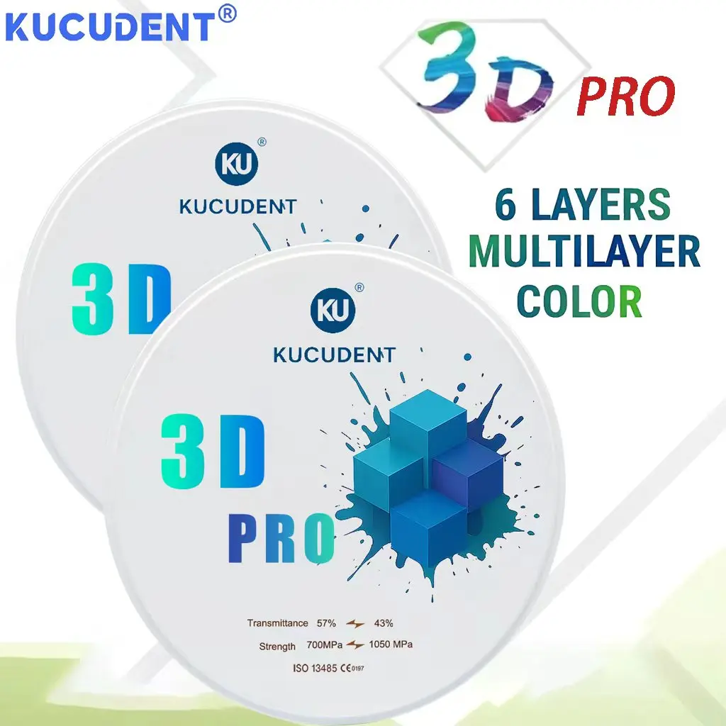 3D Plus Multilayer Zirconia Disc 98mm for Dental Lab Open CAD/CAM System 6 Layers A1/A2/A3 Shades Super Translucent Material
3D Plus Multilayer Zirconia Disc 98mm for Dental Lab Open CAD/CAM System 6 Layers A1/A2/A3 Shades Super Translucent Material