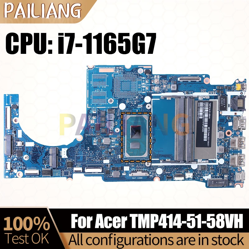 For ACER TMP414-51-58VH Laptop Mainboard NBGHN11006 NBGG011003 i7-1165G7 Notebook Motherboard
For ACER TMP414-51-58VH Laptop Mainboard NBGHN11006 NBGG011003 i7-1165G7 Notebook Motherboard