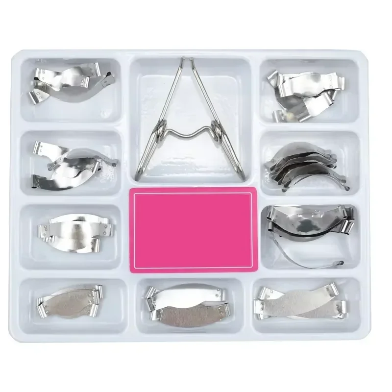36Pcs Dental Saddle Contoured Metal Matrices Matrix Universal Kit with Spring Clip 1330
36Pcs Dental Saddle Contoured Metal Matrices Matrix Universal Kit with Spring Clip 1330