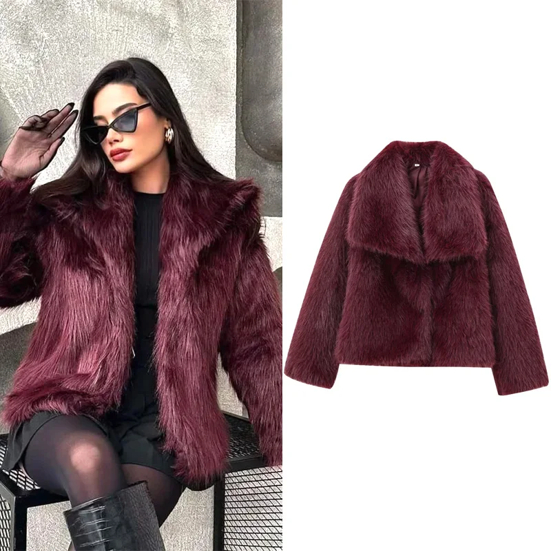 TRAF Women's Warm Winter Short Jackets 2024 Elegant Cropped Faux Fur Parkas Long Sleeve Large Size Plush Coats New In Outerwears
TRAF Women's Warm Winter Short Jackets 2024 Elegant Cropped Faux Fur Parkas Long Sleeve Large Size Plush Coats New In Outerwears