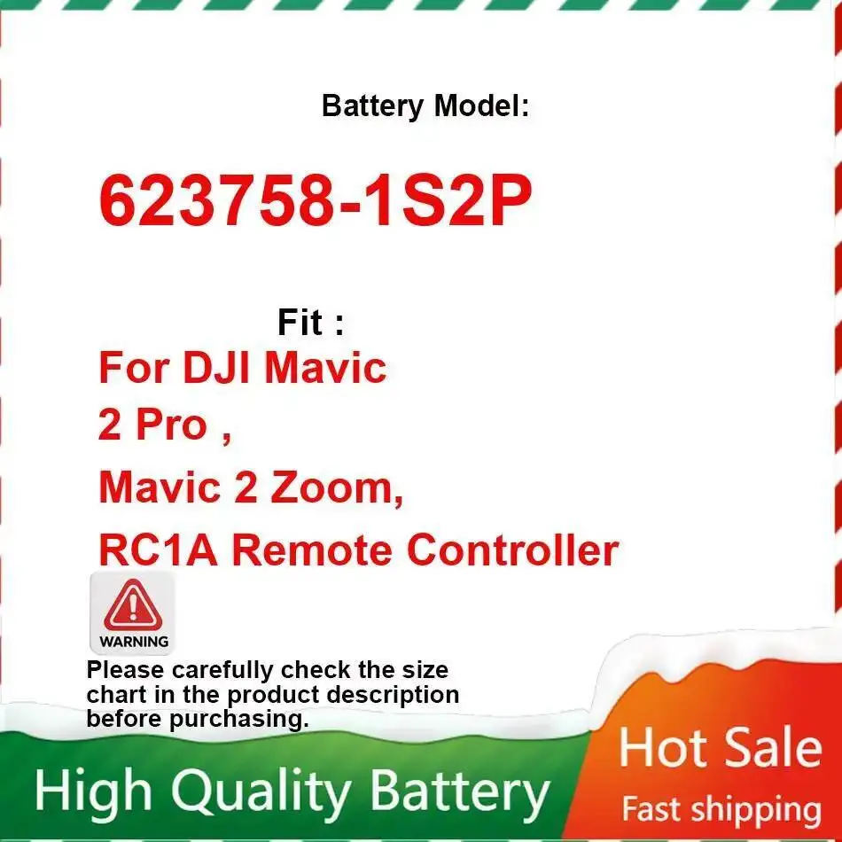 3950 мАч 623758 Сменный аккумулятор -1S2P для DJI Mavic 2 Pro, Mavic 2 Zoom, RC1A, гарантия на аккумуляторы для пульта дистанционного управления
3950 мАч 623758 Сменный аккумулятор -1S2P для DJI Mavic 2 Pro, Mavic 2 Zoom, RC1A, гарантия на аккумуляторы для пульта дистанционного управления