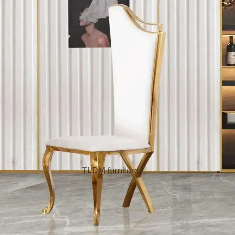 Nordic Light Luxury Dining Chairs High Backrest Leather Chair Dining Room Furniture Home Stainless Steel Golden Leg Accent Chair
Nordic Light Luxury Dining Chairs High Backrest Leather Chair Dining Room Furniture Home Stainless Steel Golden Leg Accent Chair