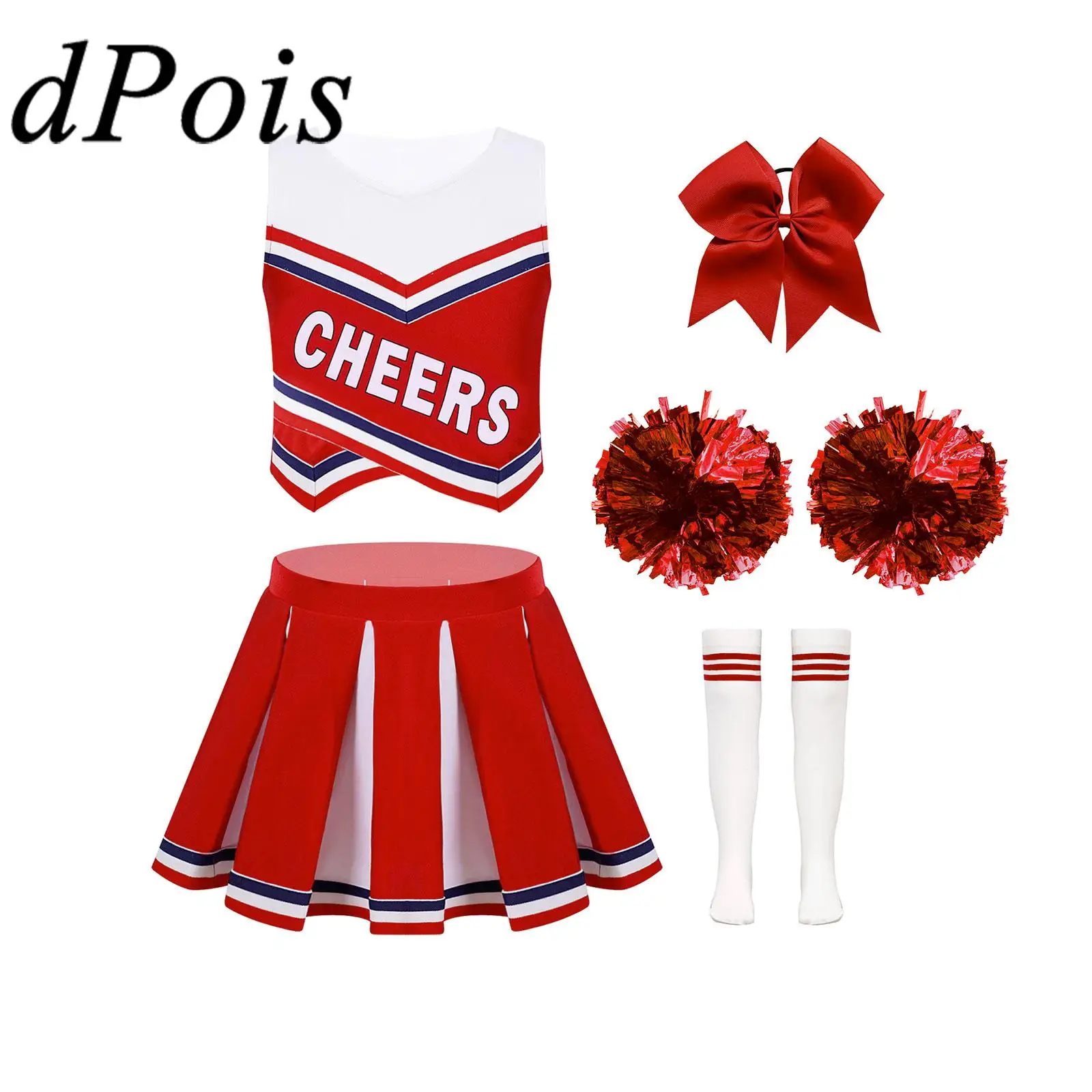 Girls Cosplay Cheerleader Costume Cheerleading Outfit Cheer Dance Outfits Cheering Team Children Stage Performance Dancewear Set
Girls Cosplay Cheerleader Costume Cheerleading Outfit Cheer Dance Outfits Cheering Team Children Stage Performance Dancewear Set