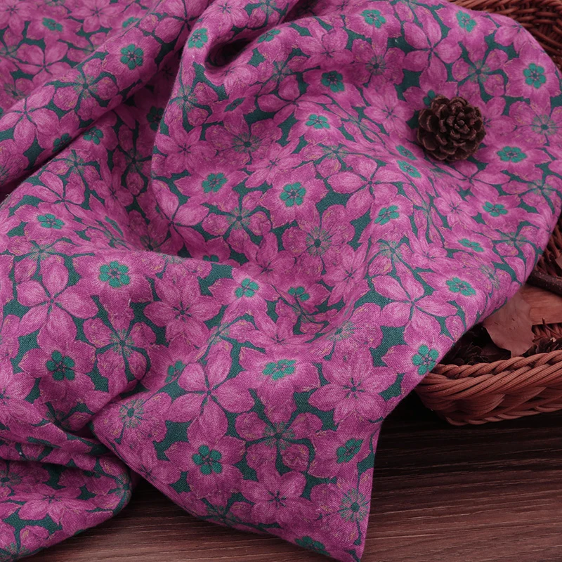 High count pure ramie sewing Purple flowers printing tela Dress Gown pants shirt fabric
High count pure ramie sewing Purple flowers printing tela Dress Gown pants shirt fabric
