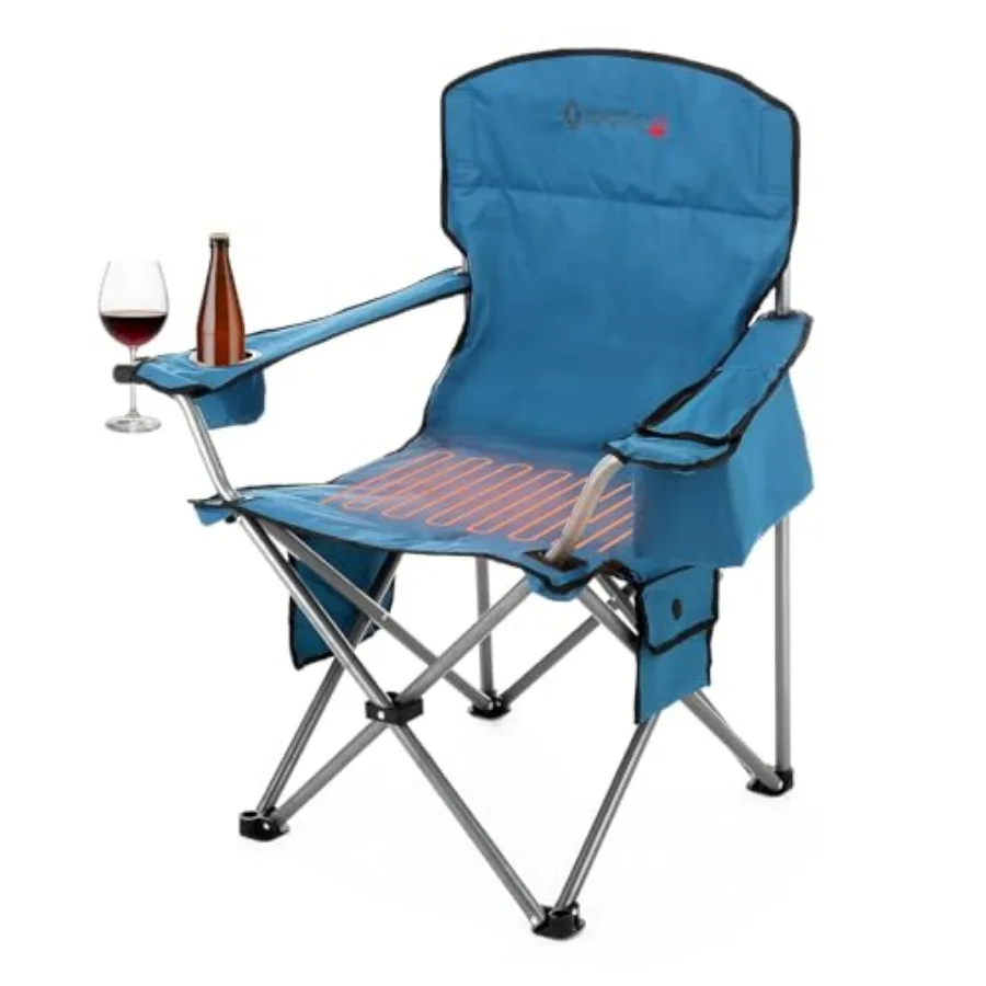 Portable Heated Folding Camping Chair w/ 6-Can Cooler, 3 Heat Settings, Cup and Wine Glass Holder, Heavy-Duty Carrying Bag, Pad
Portable Heated Folding Camping Chair w/ 6-Can Cooler, 3 Heat Settings, Cup and Wine Glass Holder, Heavy-Duty Carrying Bag, Pad