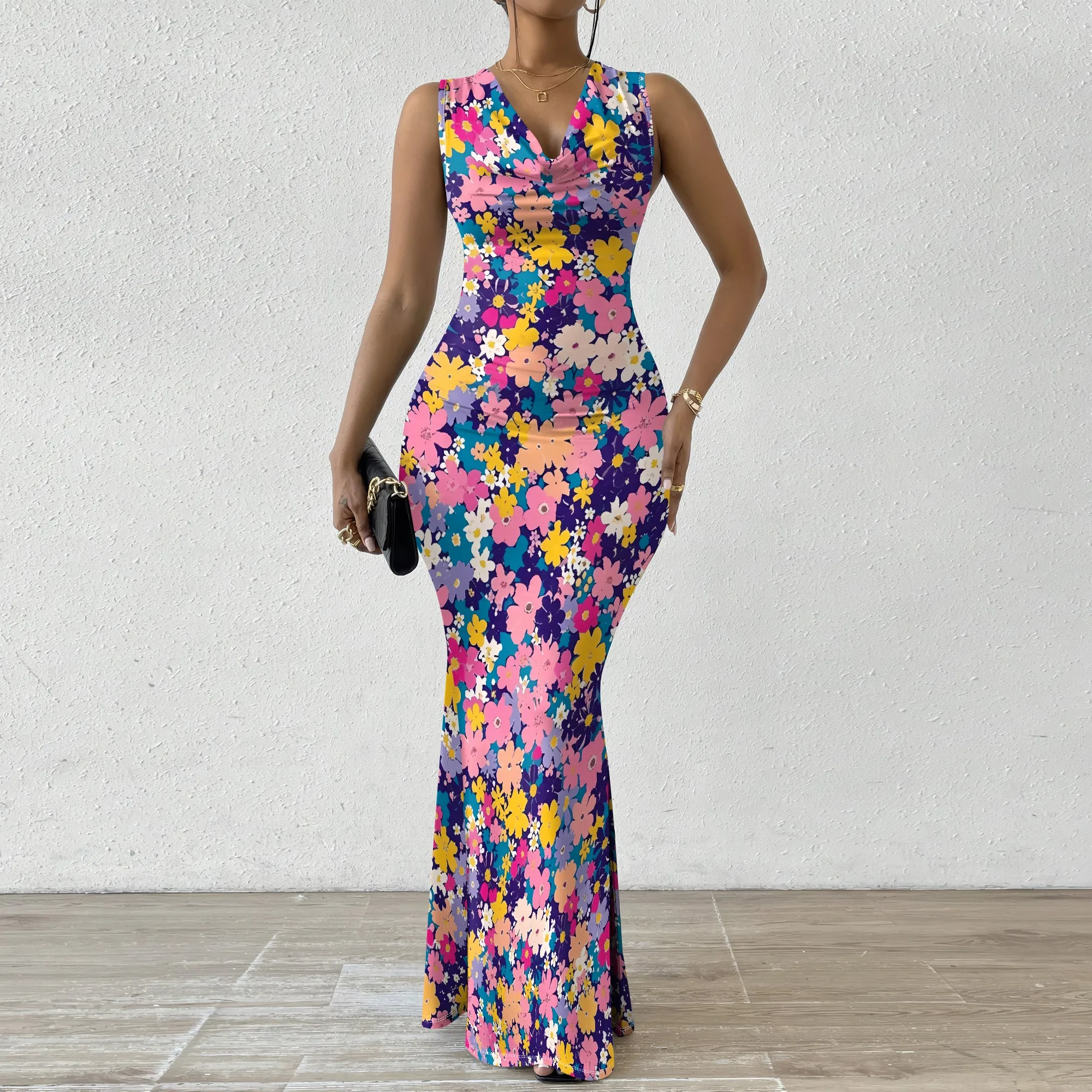 Floral Print Bodycon Maxi Dress XS-2XL - Bright Dress for Spring Weddings, Garden Parties & Summer Festivals
Floral Print Bodycon Maxi Dress XS-2XL - Bright Dress for Spring Weddings, Garden Parties & Summer Festivals