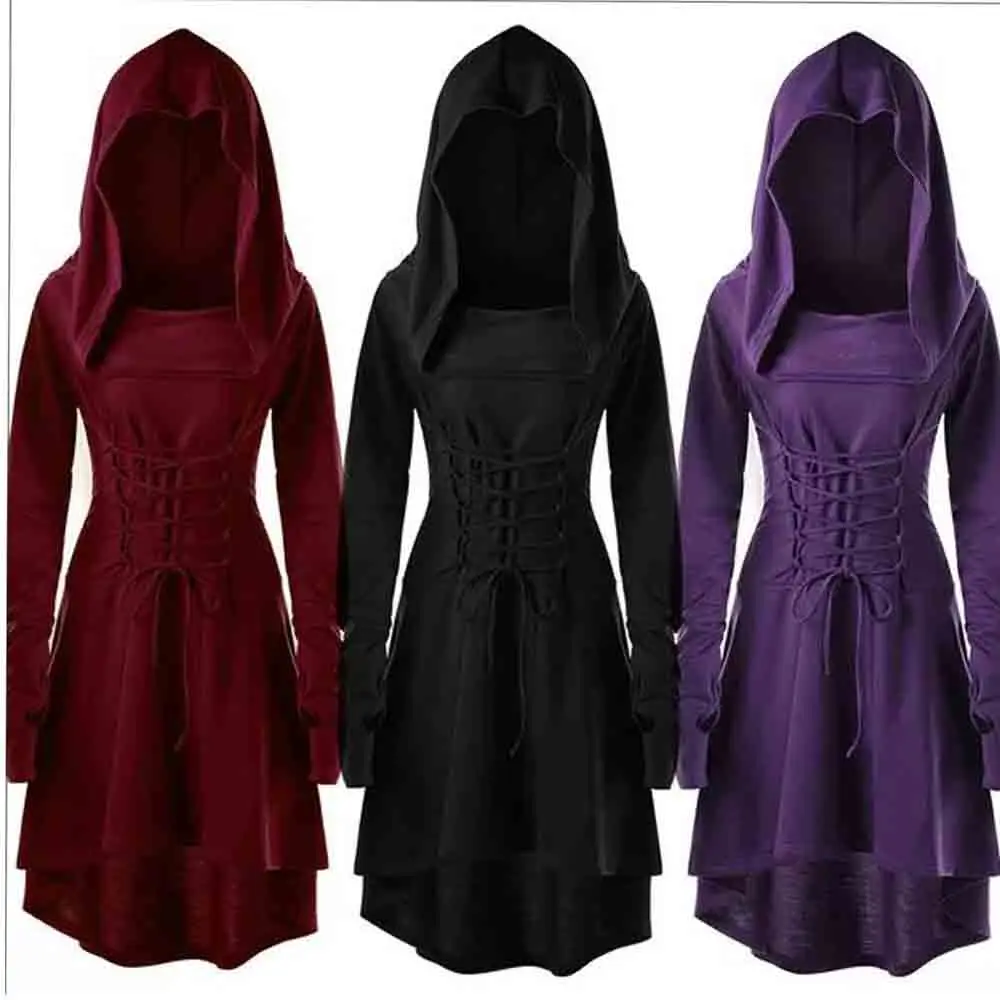 Medieval Renaissance Archer Cosplay Costume Women Vintage Hooded Robe Lace Up Pullover Long Cloak Halloween Party Dress
Medieval Renaissance Archer Cosplay Costume Women Vintage Hooded Robe Lace Up Pullover Long Cloak Halloween Party Dress