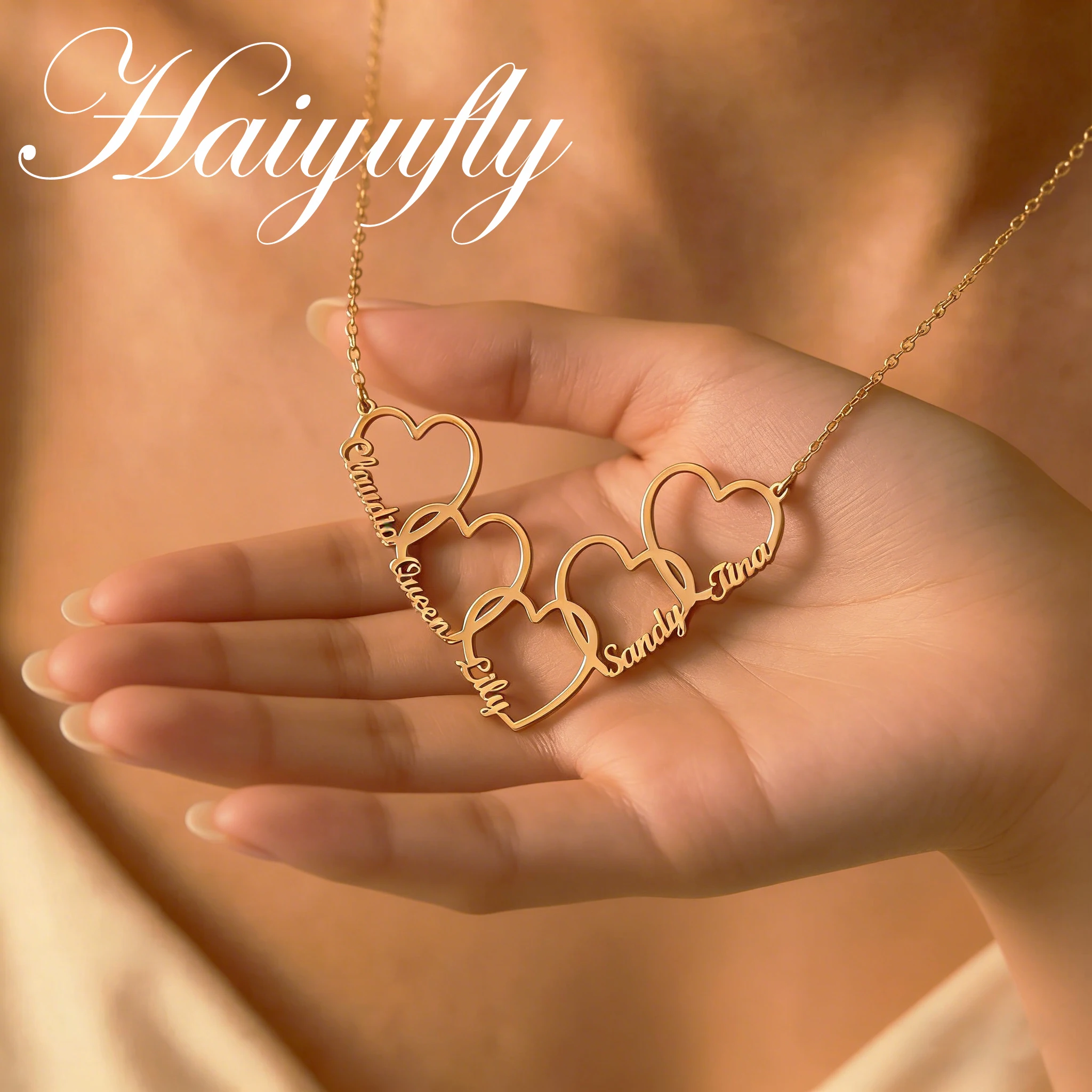 Haiyufly ожерелье с индивидуальным именем для женщин, ювелирные изделия из нержавеющей стали с несколькими сердечками, семейное колье-цепочка, индивидуальный подарок на день рождения
Haiyufly ожерелье с индивидуальным именем для женщин, ювелирные изделия из нержавеющей стали с несколькими сердечками, семейное колье-цепочка, индивидуальный подарок на день рождения