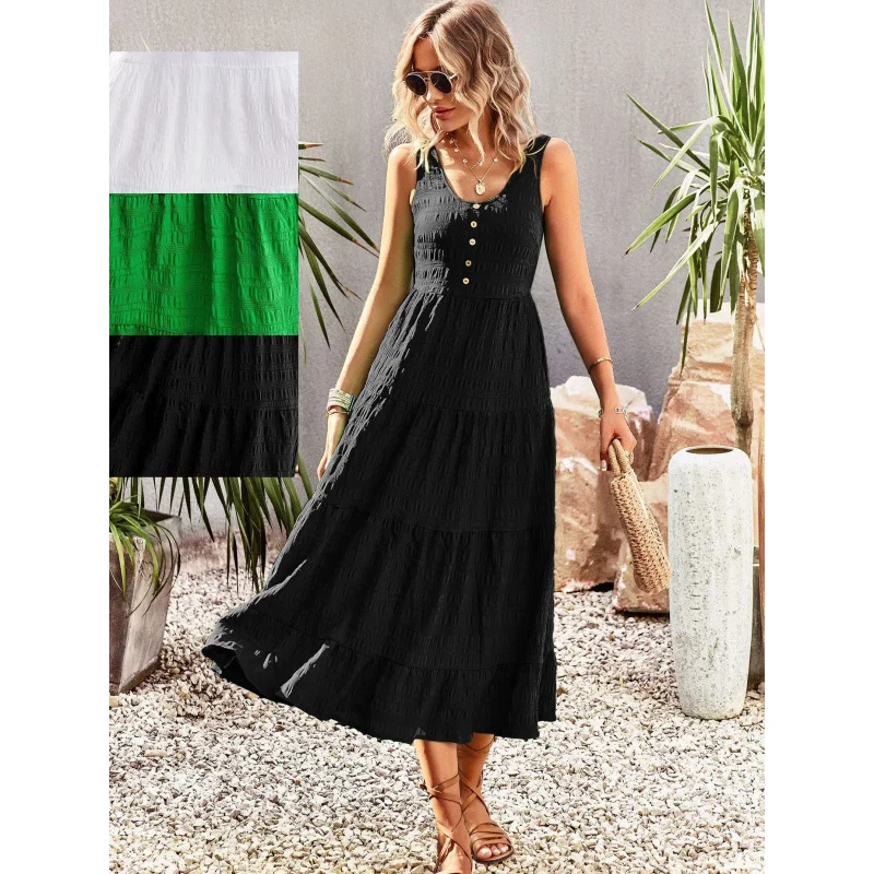 2025Summer New European and American StyleUElegant and GracefulASolid Color Strap Dress Long Dress
2025Summer New European and American StyleUElegant and GracefulASolid Color Strap Dress Long Dress