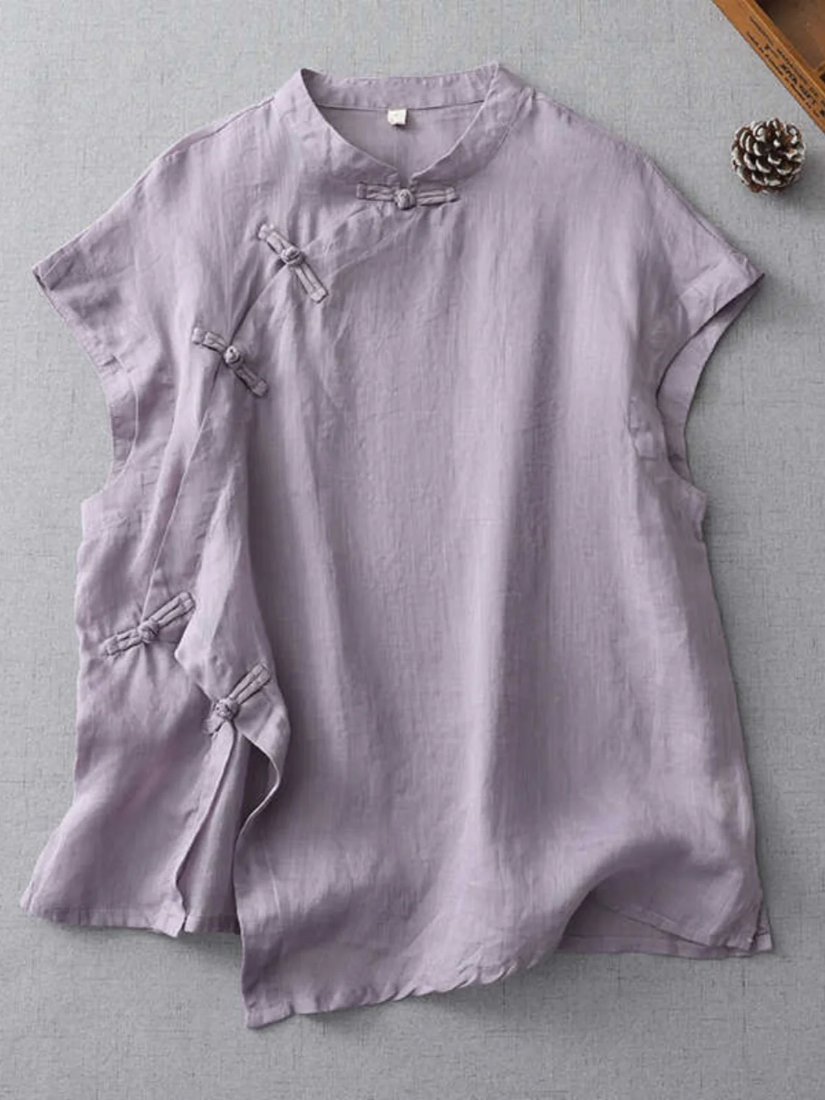 Retro Artistic Button up Collar Short Sleeve Cotton Linen Women's Shirt Summer Loose Slimming Versatile Top Trendy
Retro Artistic Button up Collar Short Sleeve Cotton Linen Women's Shirt Summer Loose Slimming Versatile Top Trendy