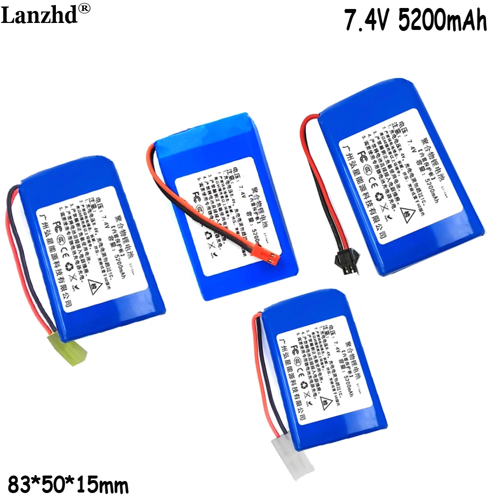 Rechargeable Li polymer battery pack 7.4V For Children's remote control toy car 5200mAh With JST,SM,Odaigahara
Rechargeable Li polymer battery pack 7.4V For Children's remote control toy car 5200mAh With JST,SM,Odaigahara