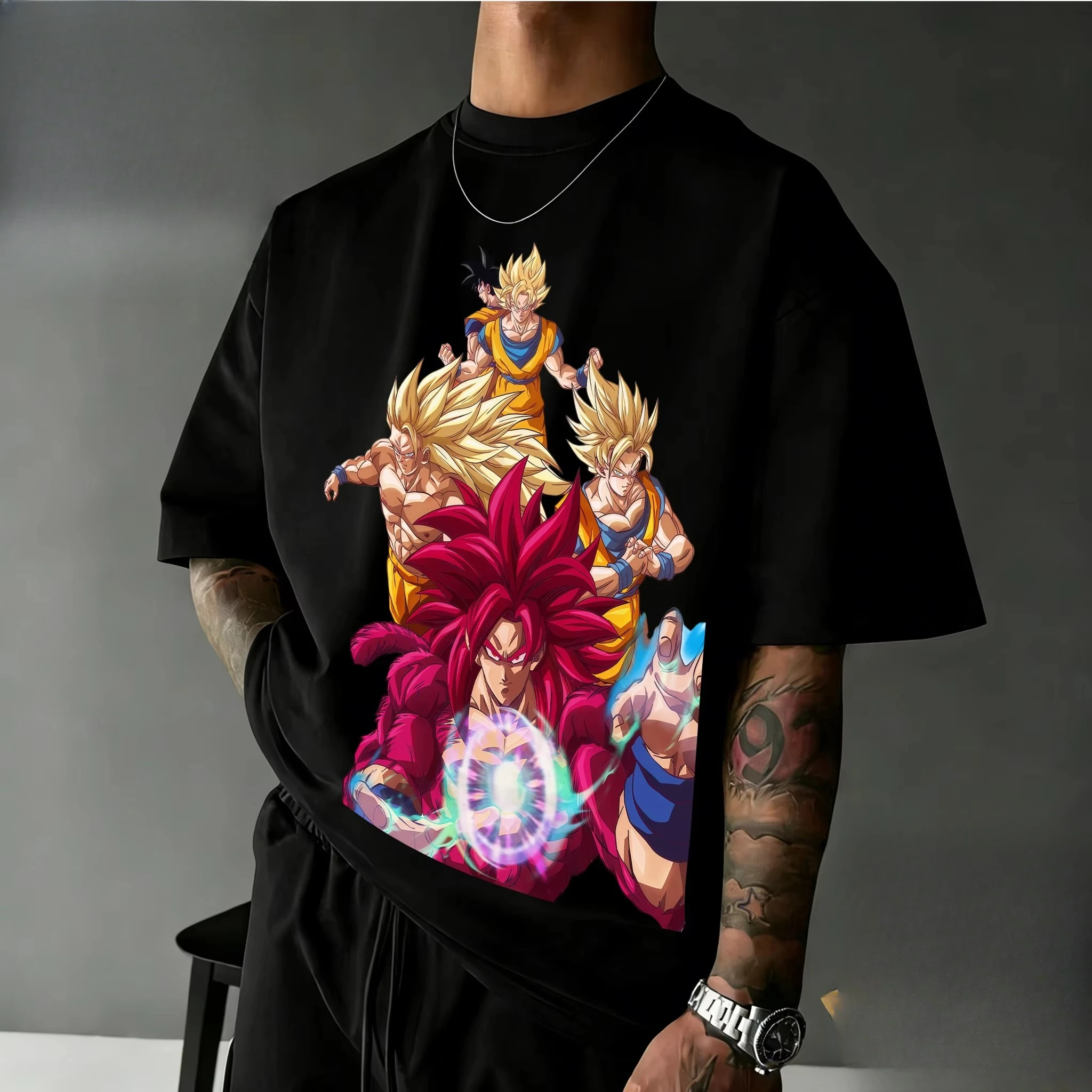 Новинка 2026: Футболка оверсайз Dragon Ball | Хлопковая футболка Y2k с ретро-графическим принтом Goku All Super Saiyan Forms для всей семьи
Новинка 2026: Футболка оверсайз Dragon Ball | Хлопковая футболка Y2k с ретро-графическим принтом Goku All Super Saiyan Forms для всей семьи