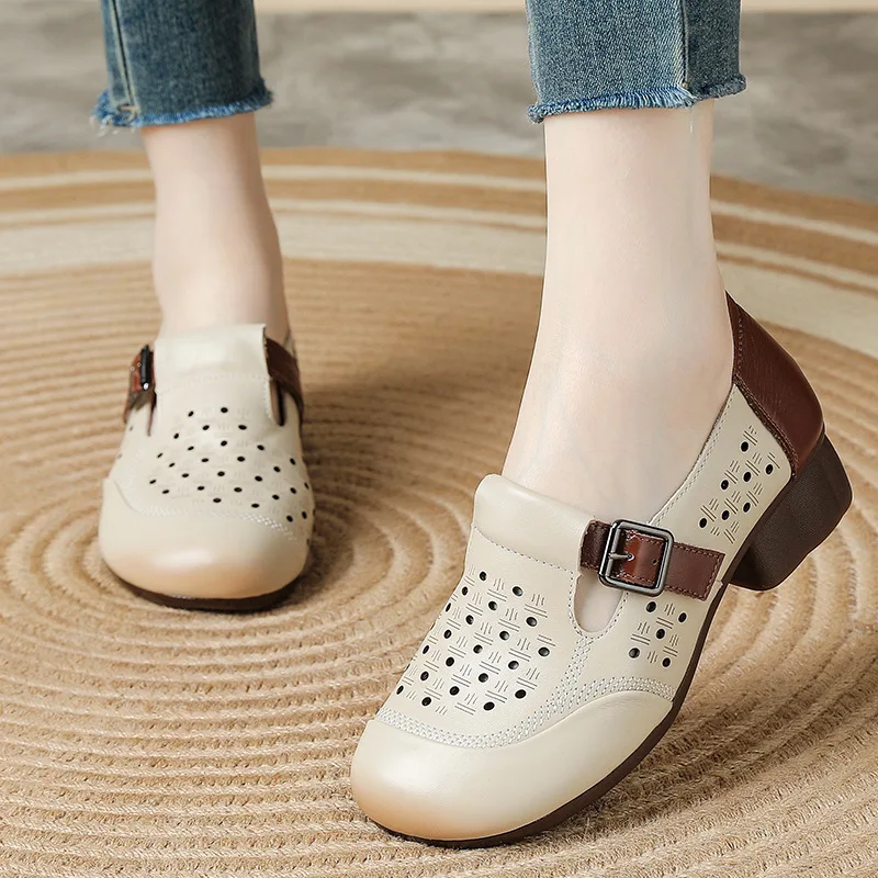 Newest Elegant Women's Buckle Sandals Vintage Casual Comfortable Summer Breathable Heeled Shoes for Ladies Mom Friendly
Newest Elegant Women's Buckle Sandals Vintage Casual Comfortable Summer Breathable Heeled Shoes for Ladies Mom Friendly