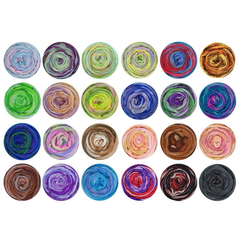 24 Colors 50g Blended Roving Wool For Doll Sewing And Needlework Crafts Needle Felting Wool For Handmade DIY Animal Supplies
24 Colors 50g Blended Roving Wool For Doll Sewing And Needlework Crafts Needle Felting Wool For Handmade DIY Animal Supplies