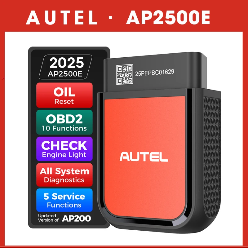 Autel MaxiAP AP2500E Bluetooth-считыватель кодов CAN FD OBD2 сканер полные системы ABS SRS 45+ автомобильные бренды для Android/iOS
Autel MaxiAP AP2500E Bluetooth-считыватель кодов CAN FD OBD2 сканер полные системы ABS SRS 45+ автомобильные бренды для Android/iOS