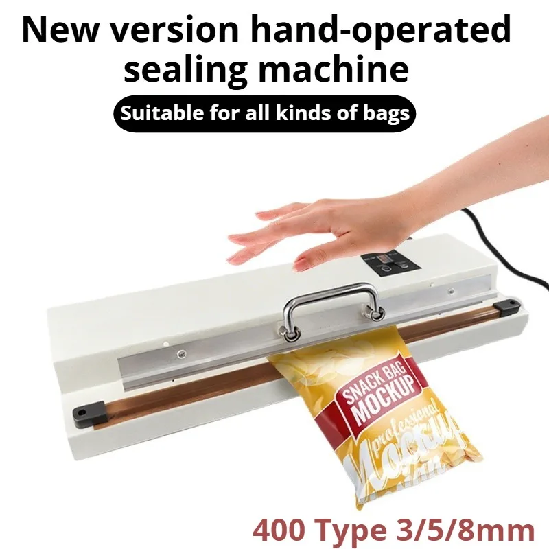 400mm 3/5/8mm Seal Width Metal Body Hand Impulse Sealer for Plastic Bags Tea Bags, Kraft Paper Bags & Foil Pouches
400mm 3/5/8mm Seal Width Metal Body Hand Impulse Sealer for Plastic Bags Tea Bags, Kraft Paper Bags & Foil Pouches