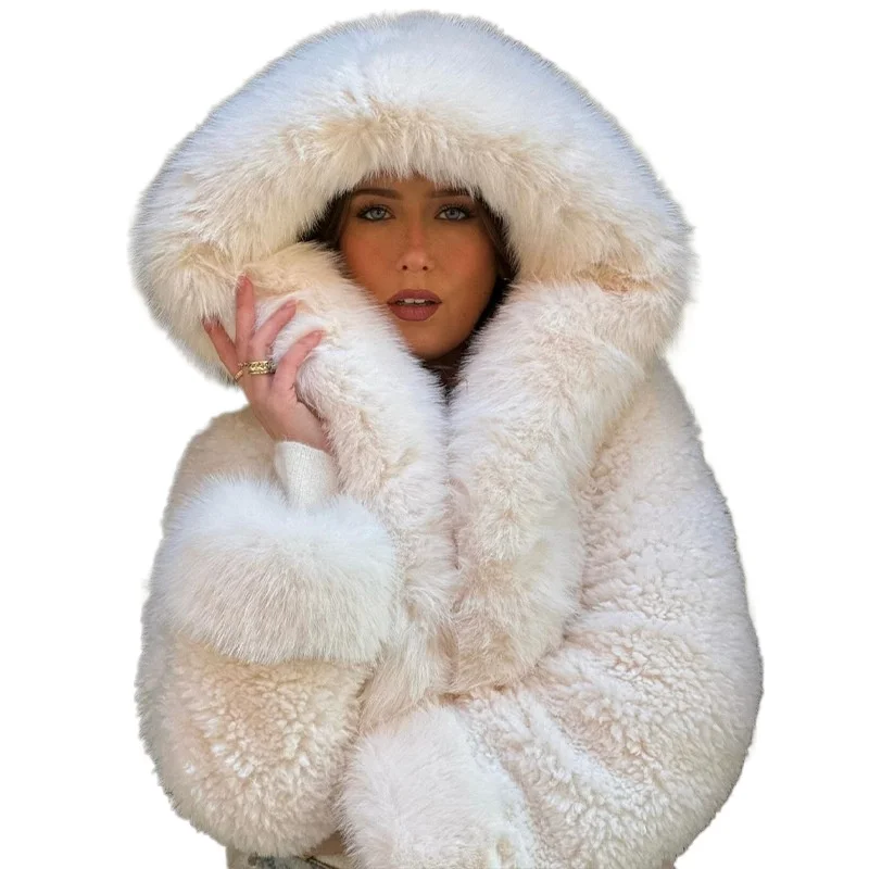 Autumn/winter Hooded Jacket Lady Warm Faux Fur Outerwear Warm Plush Jackets Fashion Casual Loose Female Thick Coat
Autumn/winter Hooded Jacket Lady Warm Faux Fur Outerwear Warm Plush Jackets Fashion Casual Loose Female Thick Coat