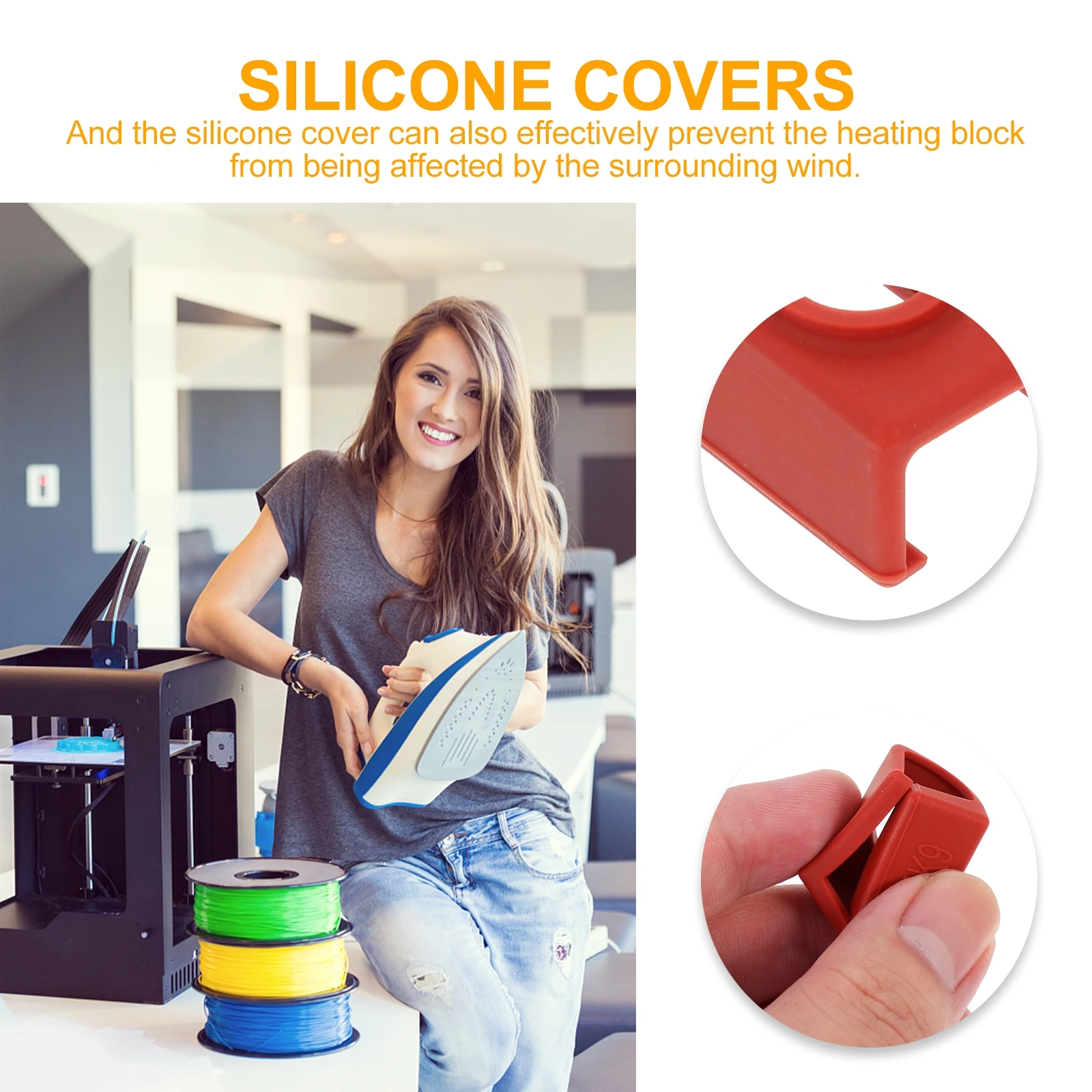 6pcs Heating Aluminum Block Silicone Cover Socks Protect Sleeve Components Covers 3D Printer Extruder Hot End Part Accessories
6pcs Heating Aluminum Block Silicone Cover Socks Protect Sleeve Components Covers 3D Printer Extruder Hot End Part Accessories