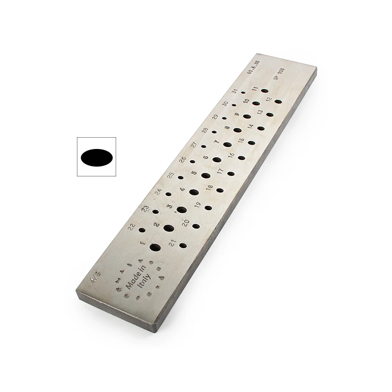 O.M.O Italy Steel Oval 75% Wire Drawplate Precision Oval Wire Making Tool for Jewelry 4/B (3-6mm) & 4/C (1-3mm) Models
O.M.O Italy Steel Oval 75% Wire Drawplate Precision Oval Wire Making Tool for Jewelry 4/B (3-6mm) & 4/C (1-3mm) Models