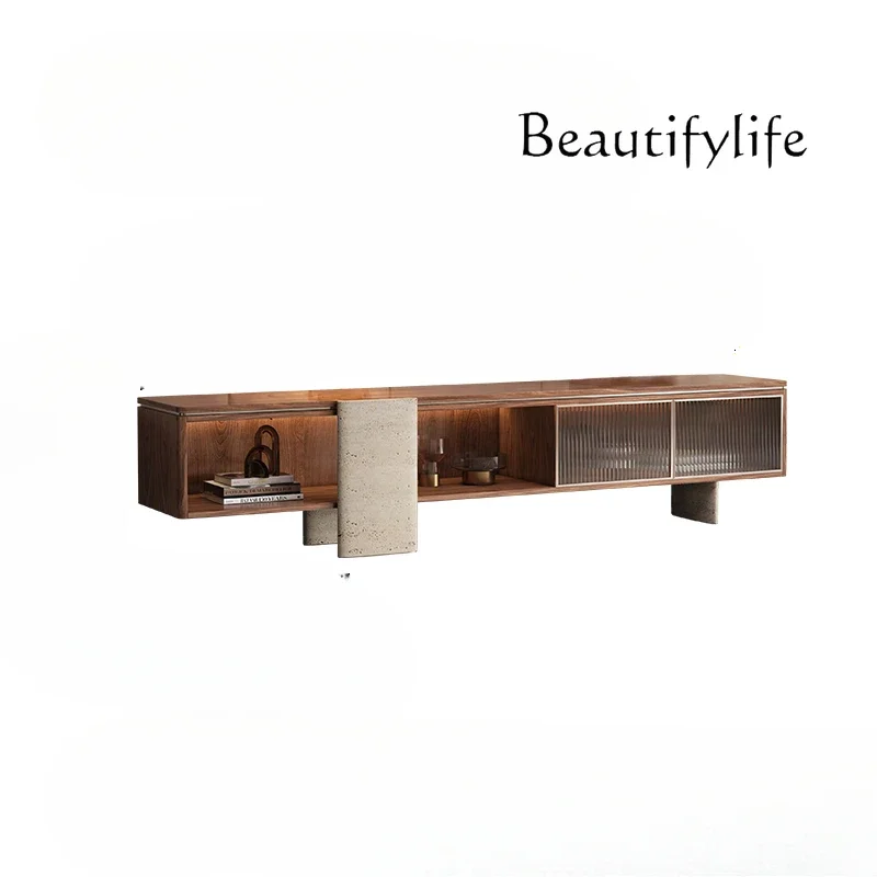 Italian minimalist walnut TV cabinet high Nordic light luxury marble TV cabinet living room home
Italian minimalist walnut TV cabinet high Nordic light luxury marble TV cabinet living room home