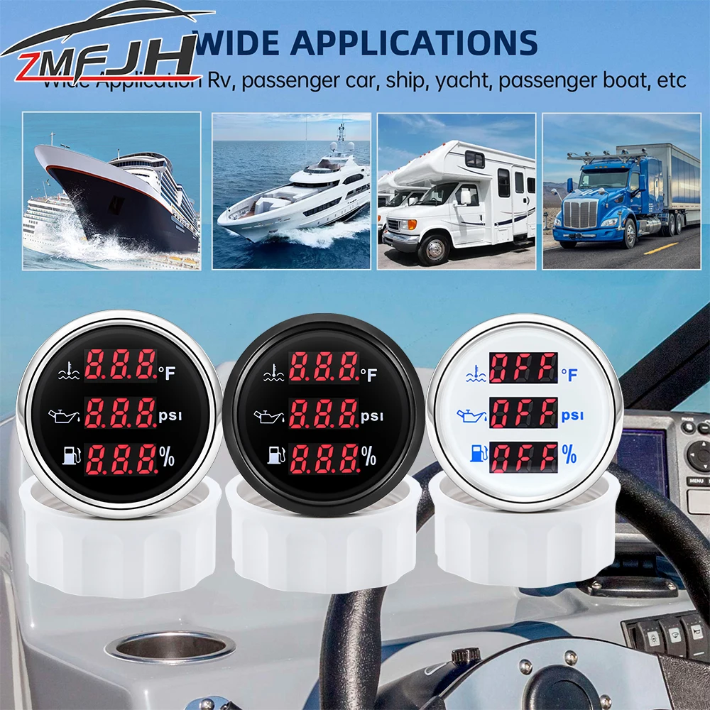 Digital 3 In 1 Gauge Water Temp+ Oil Pressure +Fuel Level Gauge Waterproof 52mm Gauge With Red Light For Marine Car Boat Yacht
Digital 3 In 1 Gauge Water Temp+ Oil Pressure +Fuel Level Gauge Waterproof 52mm Gauge With Red Light For Marine Car Boat Yacht