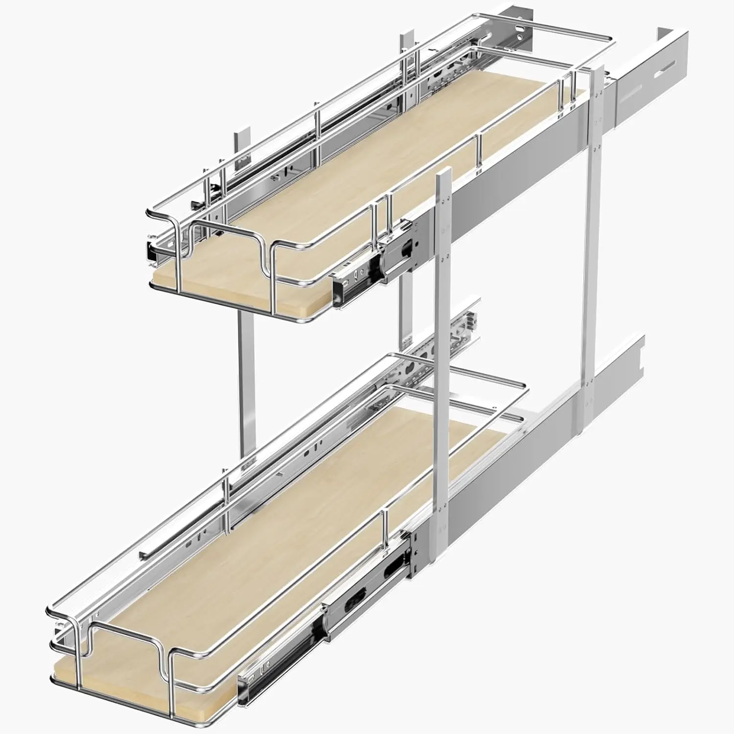 2 Tier Individual Pull Out Cabinet Organizer 5½""W X 21½""D, Slide Out Wood Shelves Organizers, Pull Out Drawers Organization
2 Tier Individual Pull Out Cabinet Organizer 5½""W X 21½""D, Slide Out Wood Shelves Organizers, Pull Out Drawers Organization