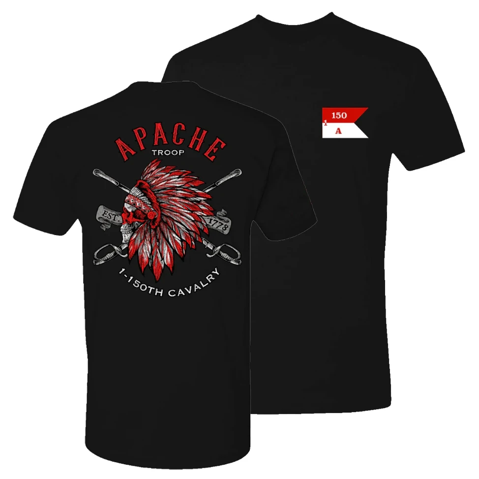 1-150TH Cavalry Apache Troop T-Shirt 100% Cotton O-Neck Short Sleeve Summer Casual Mens T-shirt Streetwear
1-150TH Cavalry Apache Troop T-Shirt 100% Cotton O-Neck Short Sleeve Summer Casual Mens T-shirt Streetwear