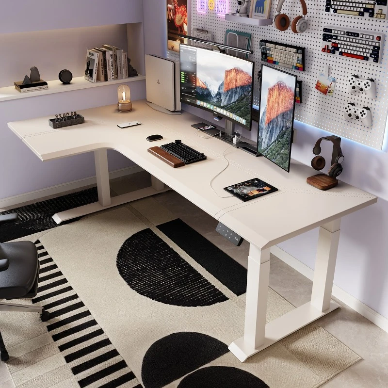 Modern Minimalist Corner Electric Lift Desk Nordic Designer L-shaped Solid Wood Gaming Desks Computer Office Furniture FYCD
Modern Minimalist Corner Electric Lift Desk Nordic Designer L-shaped Solid Wood Gaming Desks Computer Office Furniture FYCD