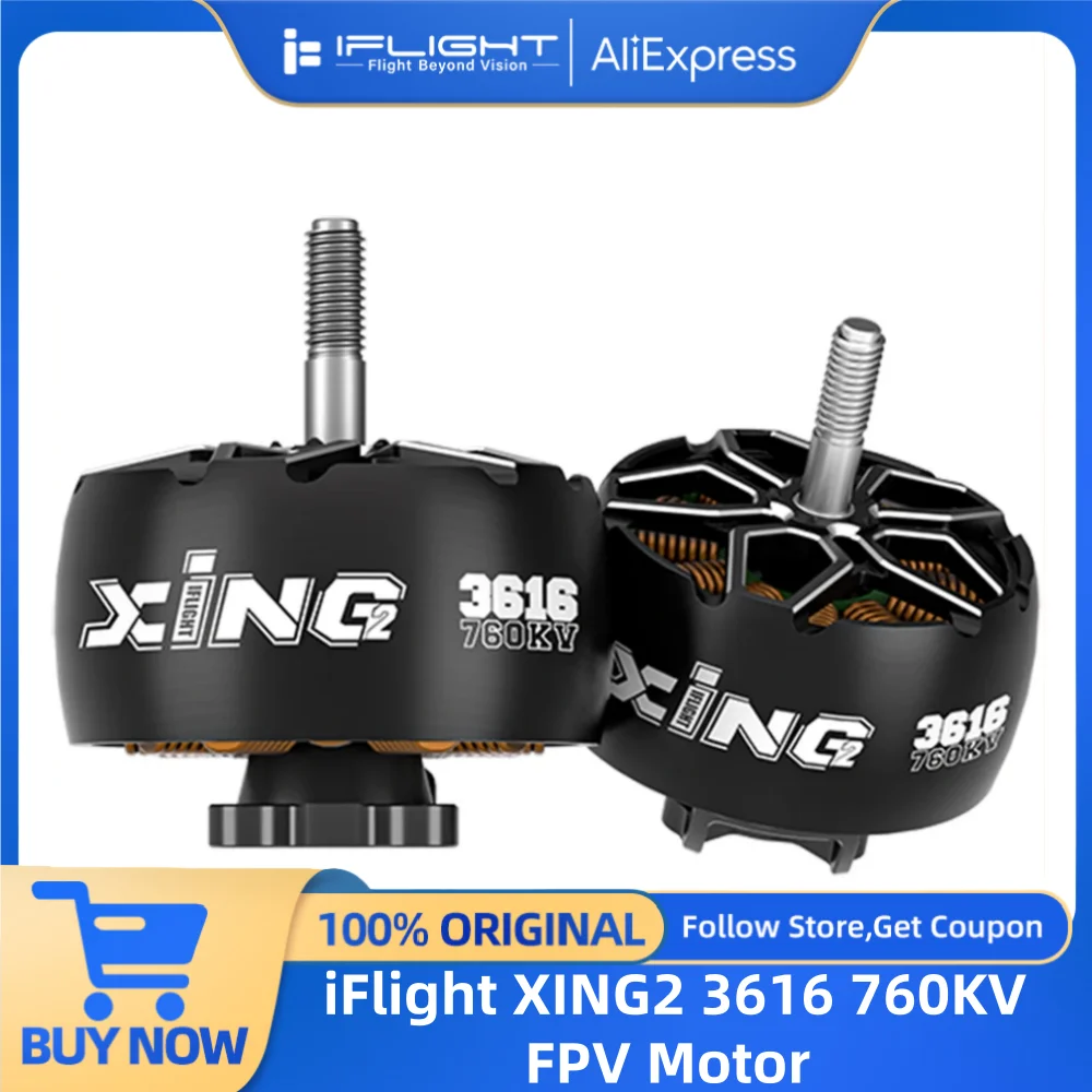 iFlight XING2 3616 760KV Cinelifter Brushless Motor 5mm Shaft 16AWG for RC FPV Racing Drone Parts
iFlight XING2 3616 760KV Cinelifter Brushless Motor 5mm Shaft 16AWG for RC FPV Racing Drone Parts