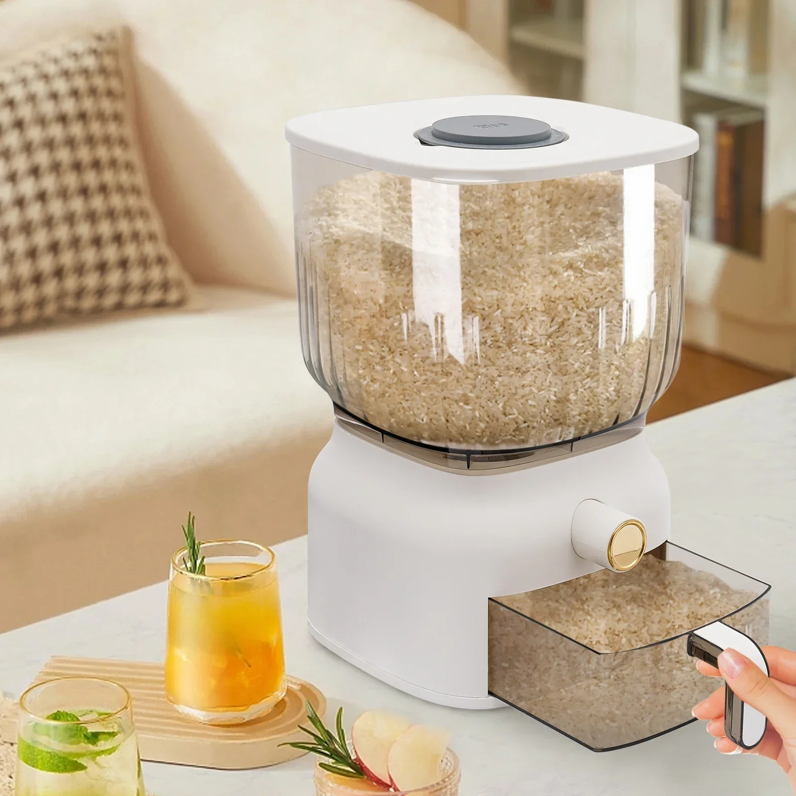 22 lb Rice Bin, Large Sealed Grain Storage Container with Rice Cup Dispenser, Kitchen Storage for Rice, Beans, and Grains
22 lb Rice Bin, Large Sealed Grain Storage Container with Rice Cup Dispenser, Kitchen Storage for Rice, Beans, and Grains