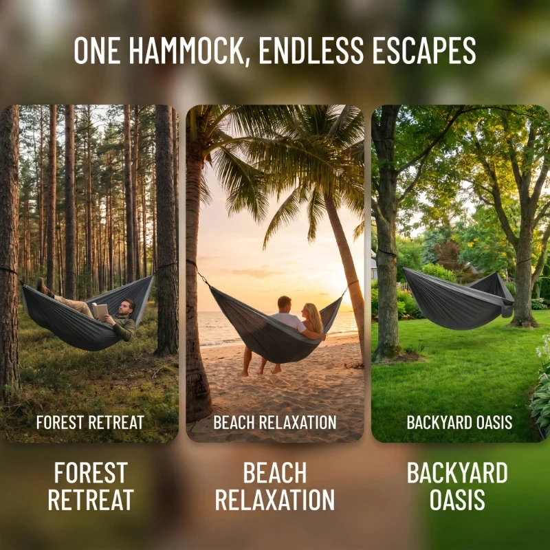 270x140cm Portable Nylon Parachute Fabric Single and Double Size Outdoor Camping Hiking Garden Hammock
270x140cm Portable Nylon Parachute Fabric Single and Double Size Outdoor Camping Hiking Garden Hammock