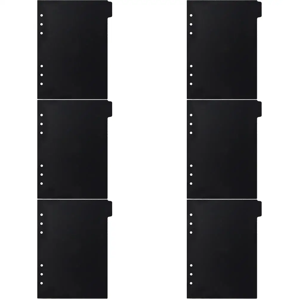 6 Pcs A5 Loose Leaf Black PP Divider Pages for Notebook Binders with 6 Holes Index Tabs Separators Accessories
6 Pcs A5 Loose Leaf Black PP Divider Pages for Notebook Binders with 6 Holes Index Tabs Separators Accessories