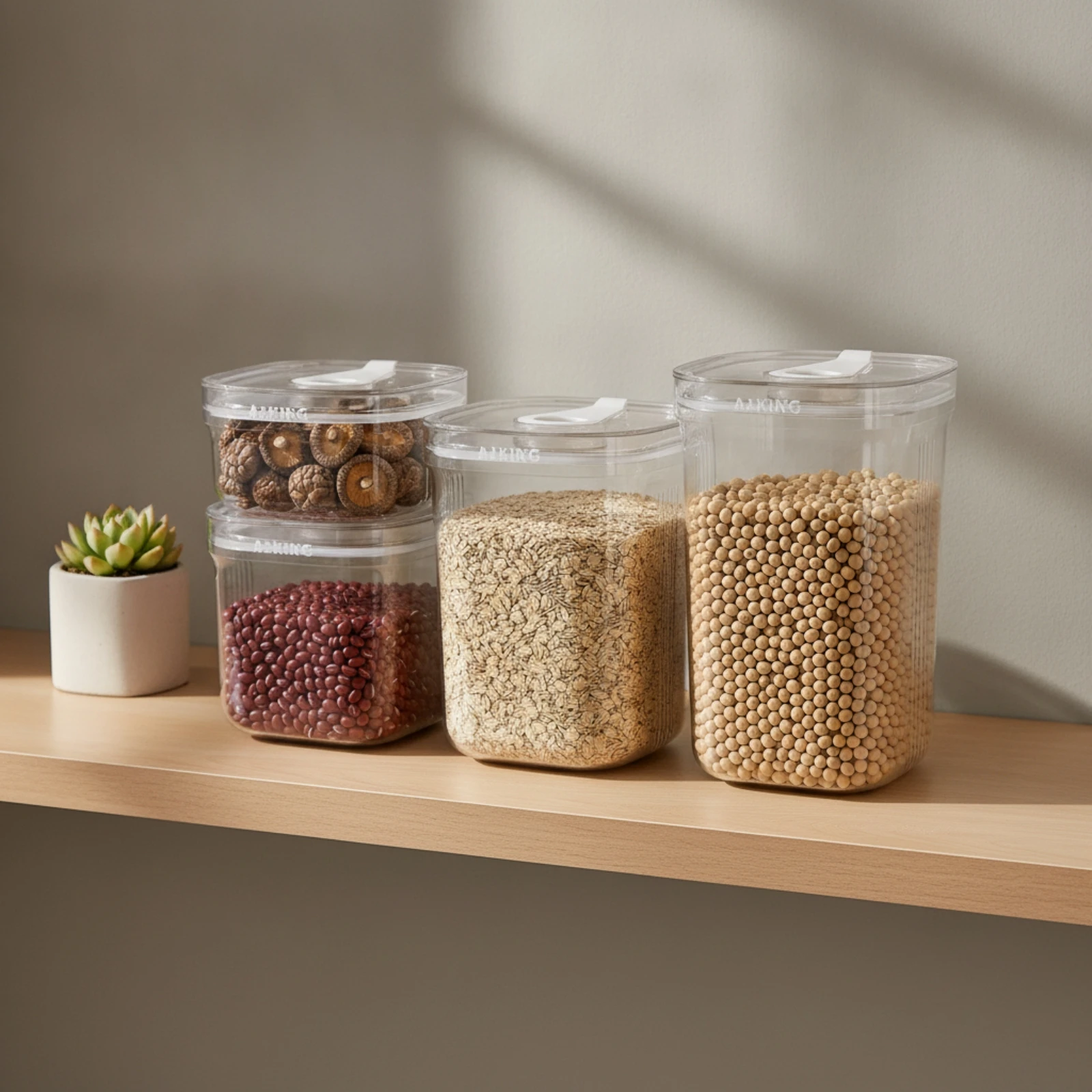 4 Pieces Food Storage Jars with Lids Graduated Plastic Storage Jars Square Containers Reusable for Home Organizers, Pantry
4 Pieces Food Storage Jars with Lids Graduated Plastic Storage Jars Square Containers Reusable for Home Organizers, Pantry