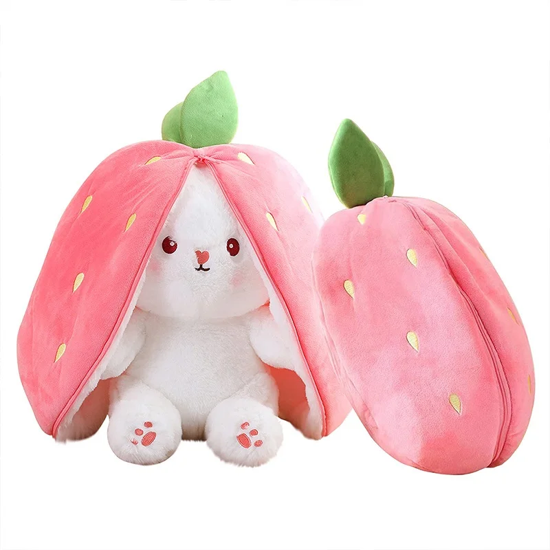 18CM Rabbit Doll Soft Plush Toy Bunny Plush Transforming into a Carrot Strawberry Kids Sleeping Pillow Girls Gift Room Decor
18CM Rabbit Doll Soft Plush Toy Bunny Plush Transforming into a Carrot Strawberry Kids Sleeping Pillow Girls Gift Room Decor
