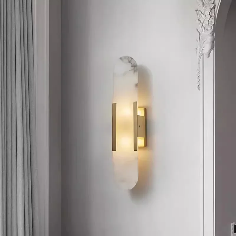 Luxury Natural Marble Wall Lamp Living Room TV Background Wall Lamp Postmodern Art Hotel Bedroom Bedside All Copper Wall Lamp
Luxury Natural Marble Wall Lamp Living Room TV Background Wall Lamp Postmodern Art Hotel Bedroom Bedside All Copper Wall Lamp