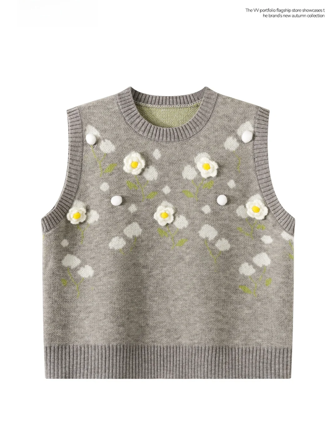 Elegant Light Grey Knitted Vest Women's Sleeveless Workwear Style Printed 3D Flower Design Outerwear Shoulder Shawl Top
Elegant Light Grey Knitted Vest Women's Sleeveless Workwear Style Printed 3D Flower Design Outerwear Shoulder Shawl Top