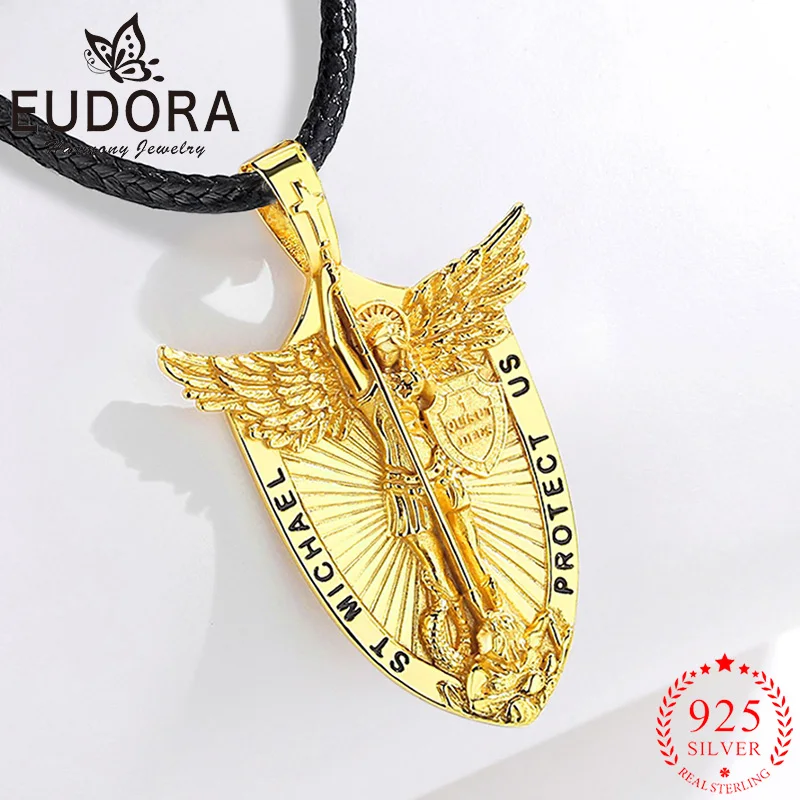 Ожерелье Eudora Saint Michael Archangel, стерлинговое серебро 925 пробы, позолоченный амулет 18 карат, подвеска-крест для мужчин и женщин, христианские украшения
Ожерелье Eudora Saint Michael Archangel, стерлинговое серебро 925 пробы, позолоченный амулет 18 карат, подвеска-крест для мужчин и женщин, христианские украшения