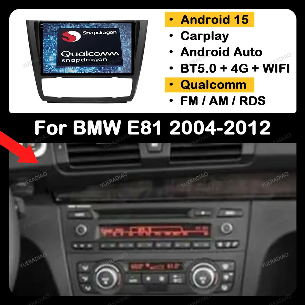Android 15 Car Radio For BMW 1-Series E88 E82 E81 E87 2004 - 2011 Multimedia Stereo Video Player 2K QLED GPS NAVI CarPlay Auto
Android 15 Car Radio For BMW 1-Series E88 E82 E81 E87 2004 - 2011 Multimedia Stereo Video Player 2K QLED GPS NAVI CarPlay Auto
