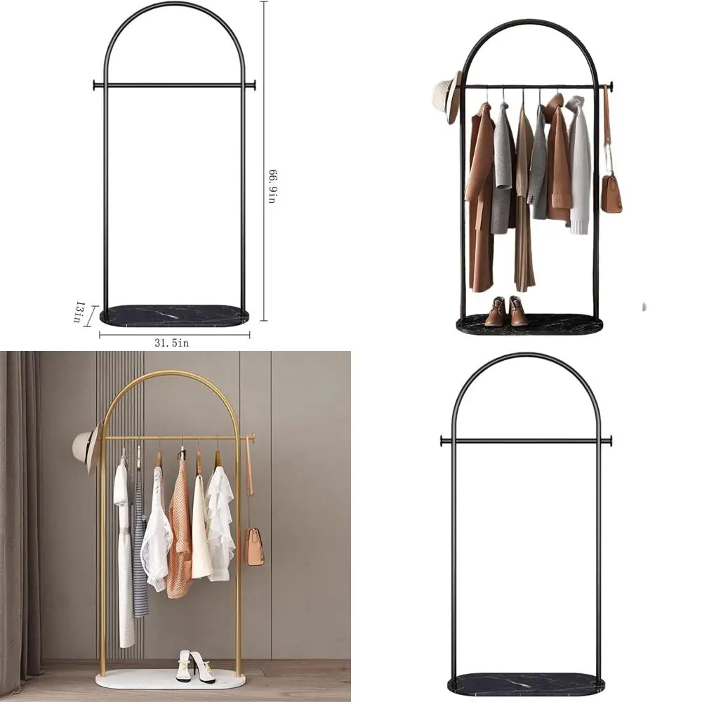 Sturdy Metal Coat Rack with Marble Base and 2 Hooks for Home and Office Use
Sturdy Metal Coat Rack with Marble Base and 2 Hooks for Home and Office Use