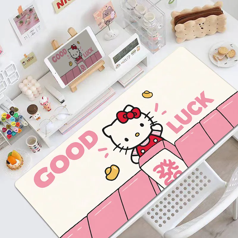 New Cute Hello Kitty Leather Mouse Pad Oversized Boys and Girls High Value Large Office Computer Keyboard Table Pad Writing Pad