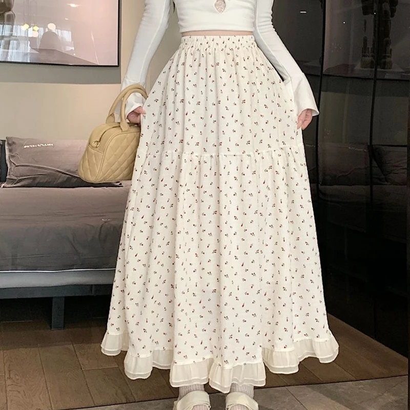 White Skirt Women Spring Autumn Sweet Floral Print Long Skirt Japanese Kawaii Preppy Style A-line Skirts Korean Fashion Faldas
White Skirt Women Spring Autumn Sweet Floral Print Long Skirt Japanese Kawaii Preppy Style A-line Skirts Korean Fashion Faldas