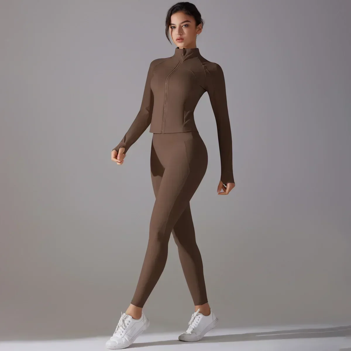 Seamless Yoga Sets Sports Fitness Hip-lifting Skinny Long-sleeved Zipper Winter Workout Gym Leggings Sportswear for Women
Seamless Yoga Sets Sports Fitness Hip-lifting Skinny Long-sleeved Zipper Winter Workout Gym Leggings Sportswear for Women