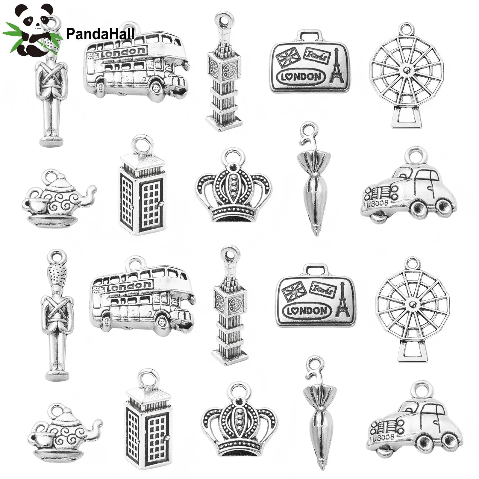 PandaHall 100Pcs 10 Styles London Theme Charms Antique Silver Big Ben Windmill Bus Car Charms Travel Charms for Jewelry Making
PandaHall 100Pcs 10 Styles London Theme Charms Antique Silver Big Ben Windmill Bus Car Charms Travel Charms for Jewelry Making