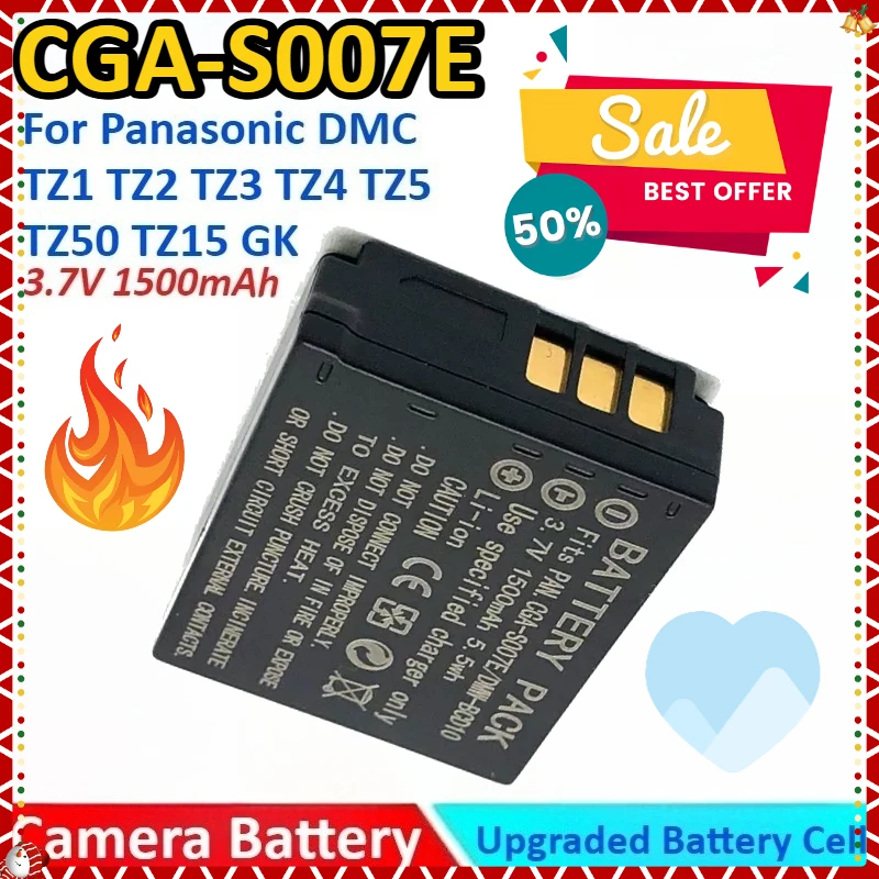 New 1500mAh 3.7V CGA-S007E S007A DMW-BCD10 Camera Battery +Charger for Panasonic DMC TZ1 TZ2 TZ3 TZ4 TZ5 TZ50 TZ15 GK
New 1500mAh 3.7V CGA-S007E S007A DMW-BCD10 Camera Battery +Charger for Panasonic DMC TZ1 TZ2 TZ3 TZ4 TZ5 TZ50 TZ15 GK