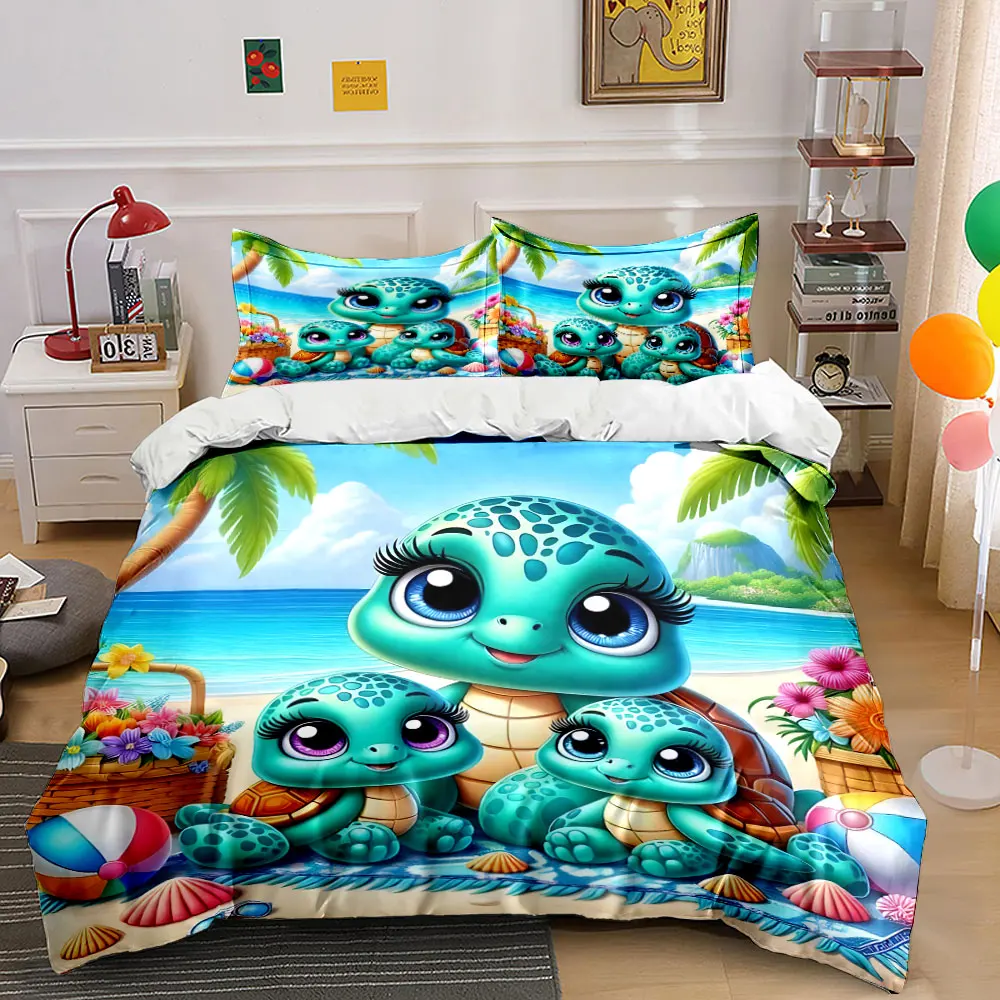 "Beach-Themed Turtle Family Set" Exquisite three-piece bedding set gift for kids and adults
"Beach-Themed Turtle Family Set" Exquisite three-piece bedding set gift for kids and adults