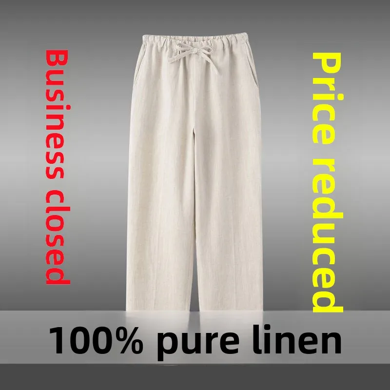 Pure Linen Men's Casual Pants Summer Thin Straight Leg Loose Fit Cool Feeling Long Trousers Comfortable Breathable Lightweight
Pure Linen Men's Casual Pants Summer Thin Straight Leg Loose Fit Cool Feeling Long Trousers Comfortable Breathable Lightweight