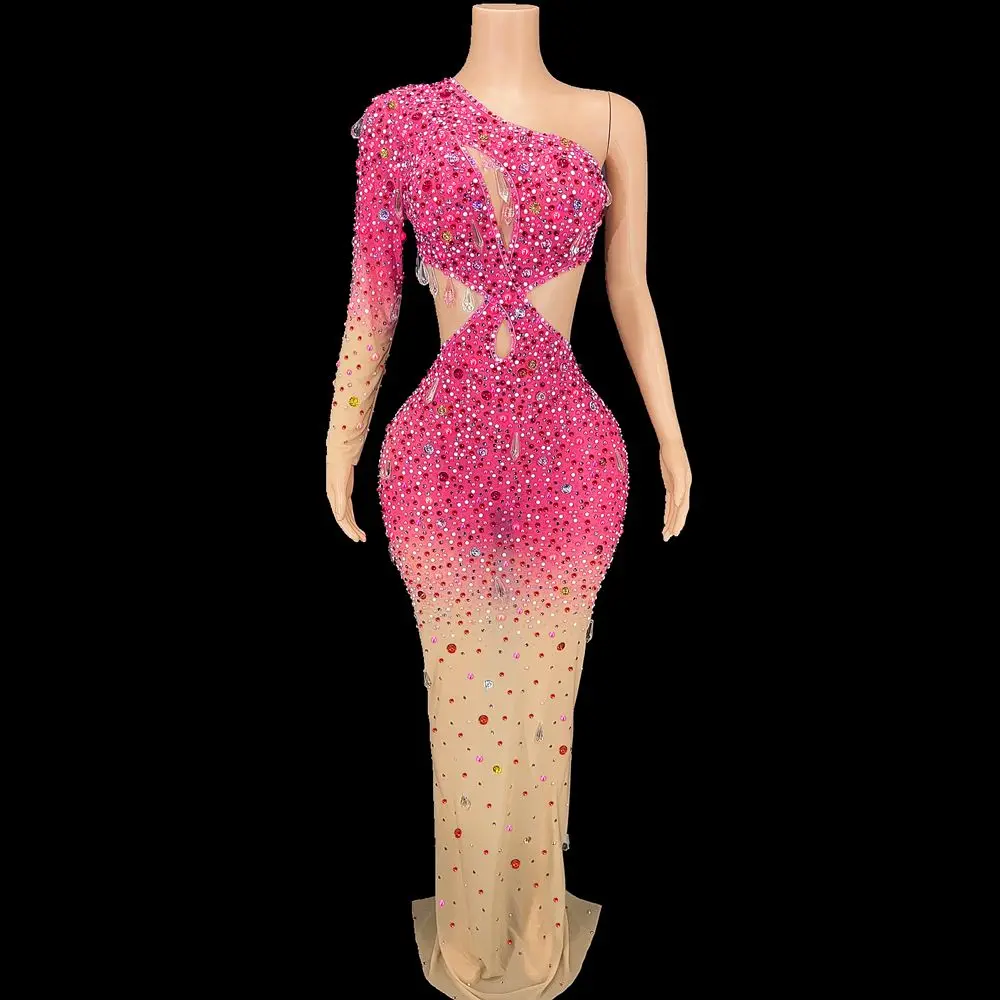 Sexy Celebrate Evening Wedding Prom Gown Birthday Dress Sparkly Rhinestones Long Dress Mesh Transparent Photoshoot Stage Wear
Sexy Celebrate Evening Wedding Prom Gown Birthday Dress Sparkly Rhinestones Long Dress Mesh Transparent Photoshoot Stage Wear