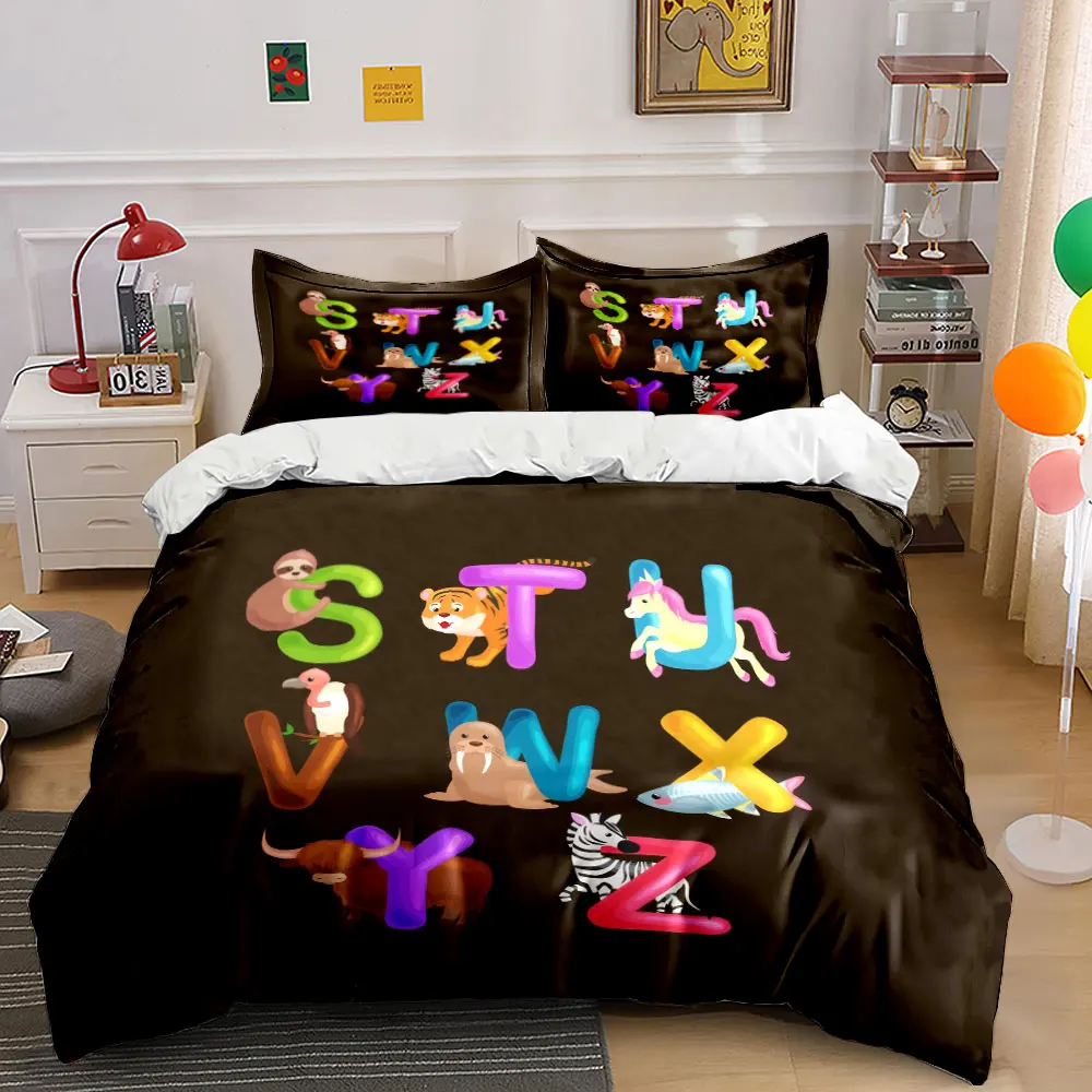 "Animal Alphabet Kids Learning Set" Bedding Set with 1 Duvet Cover 2 Pillowcases Single Double King Queen, Gift
"Animal Alphabet Kids Learning Set" Bedding Set with 1 Duvet Cover 2 Pillowcases Single Double King Queen, Gift