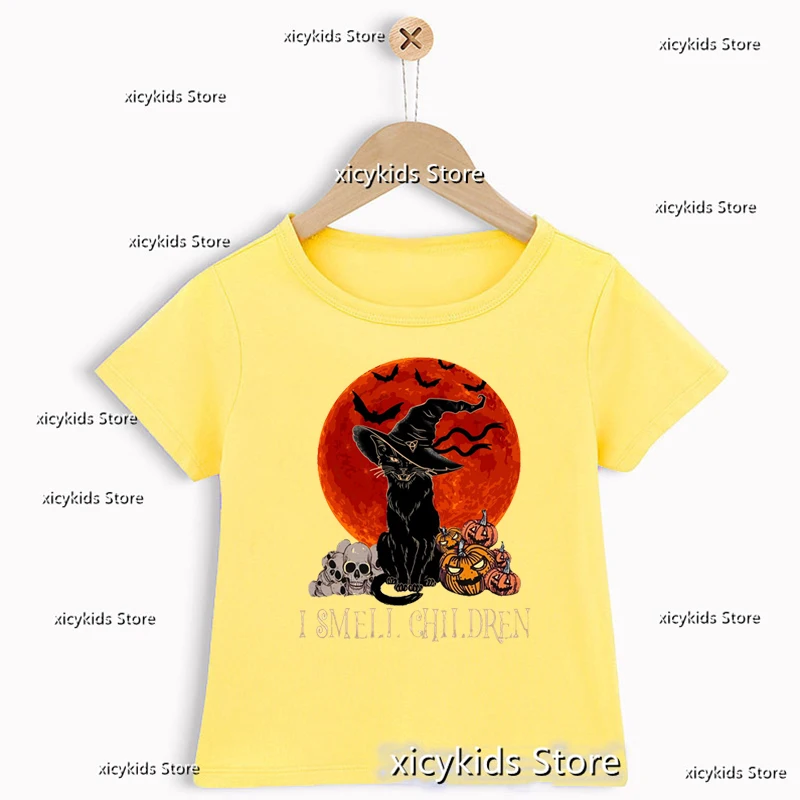 Halloween Pumpkin And Cat Cartoon Print Boys T-Shirts Cute Kids T-Shirt Halloween Costume Tshirt For Kids Yellow Shirt Baby Tops
Halloween Pumpkin And Cat Cartoon Print Boys T-Shirts Cute Kids T-Shirt Halloween Costume Tshirt For Kids Yellow Shirt Baby Tops
